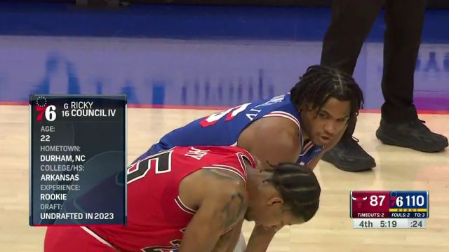 NBA常规赛：红牛vs76人第4节英文原声回放