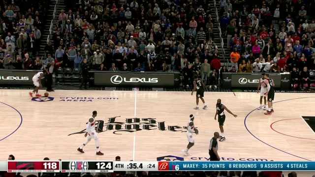 猛龙120-126快船 卡椒合砍58分快船末节取得领先战胜猛龙