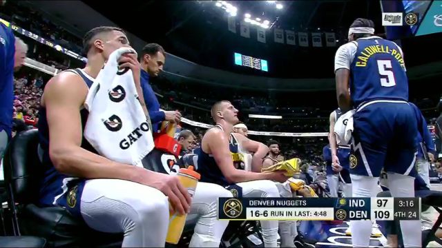 NBA常规赛：步行者vs掘金第4节英文原声回放