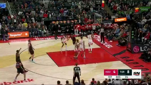 NBA常规赛：火箭vs猛龙第1节英文原声回放