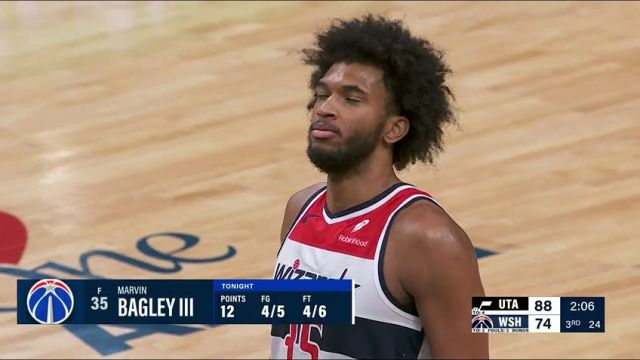 NBA常规赛：爵士vs奇才第3节中文解说回放