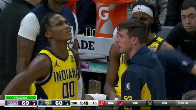 NBA常规赛：国王vs步行者第2节英文原声回放