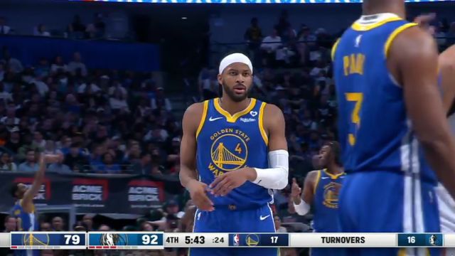 NBA常规赛：勇士vs独行侠第4节英文原声回放