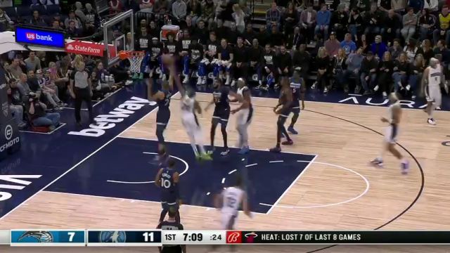 NBA常规赛：魔术vs森林狼第1节英文原声回放