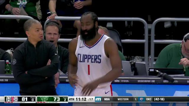 NBA常规赛：快船vs雄鹿第4节中文解说回放