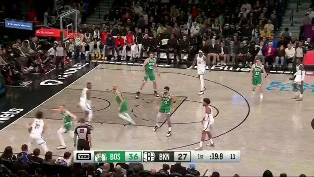 NBA常规赛：篮网vs凯尔特人第1节中文解说回放