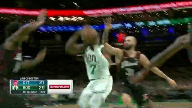 NBA常规赛：活塞vs凯尔特人第1节中文解说回放