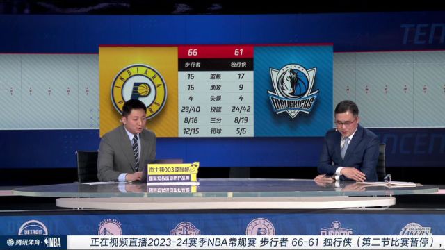 NBA常规赛：步行者vs独行侠第2节中文解说回放