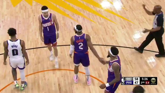 NBA常规赛：国王vs太阳第2节英文原声回放