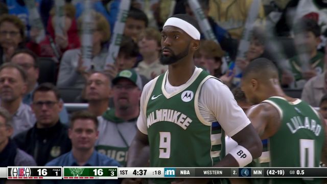 NBA常规赛：快船vs雄鹿英文原声全场回放