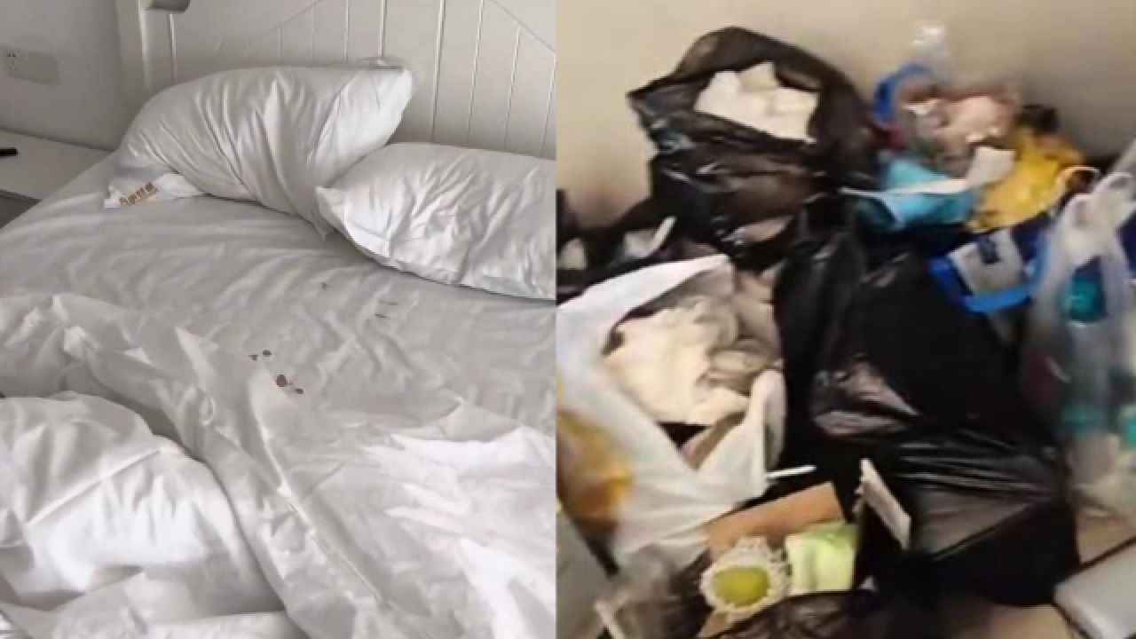 情侣住酒店3天玩消失?房间内被糟蹋的一片狼藉:枕头上有血,床单上有屎