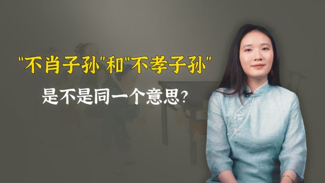 不肖子孙和不孝子孙,是不是同一个意思?千万别用错