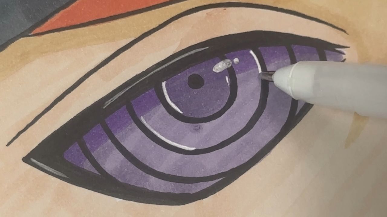 粉丝想看佩恩轮回眼上色简单画法教程