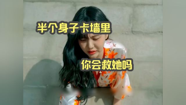 少女又又又卡墙里了!