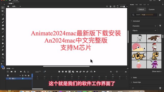 Animate2024mac最新版下载安装 An2024mac动画制作软件中文完整版