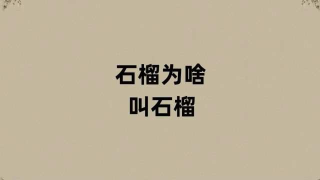 石榴为啥叫石榴?