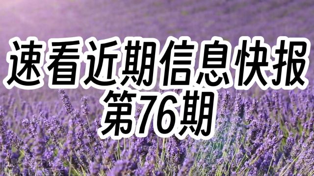 速看近期信息快报 第76期