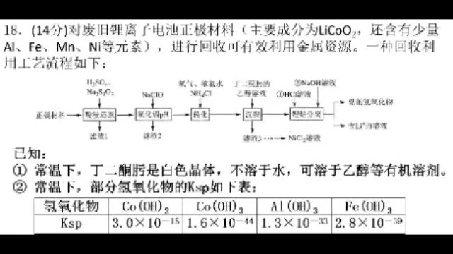 2024年广州一模化学卷评析第18题