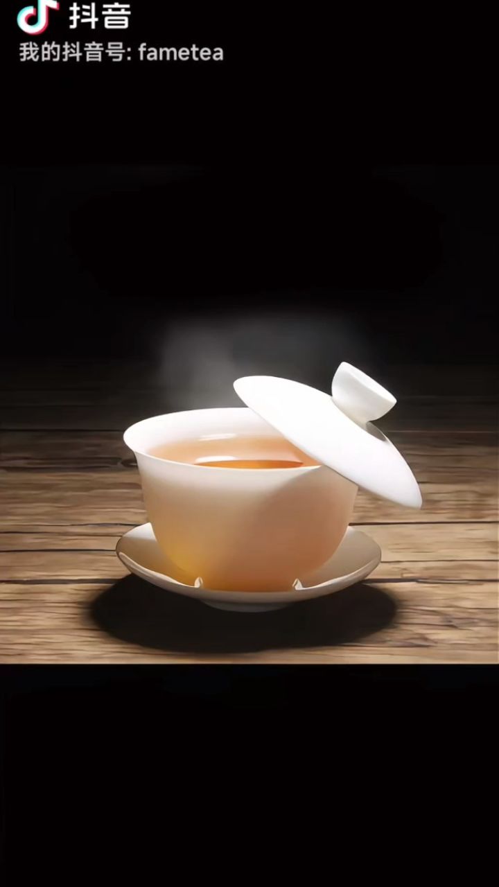茶生活 #茶具 #茶器之美 #盖碗 家用高骨瓷薄胎盖碗悬停三才泡茶碗