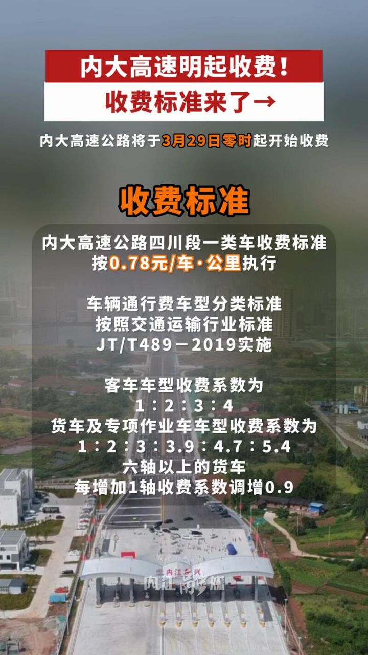  微视>内大高速明起收费!收费标准来了→