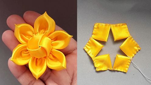 手工花朵制作方法其实很简单,教你用布条制作"有钱花",太好看