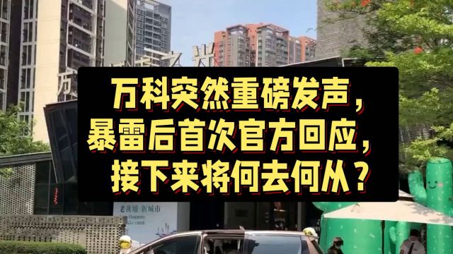 万科突然重磅发声,暴雷后首次官方回应,接下来将何去何从?