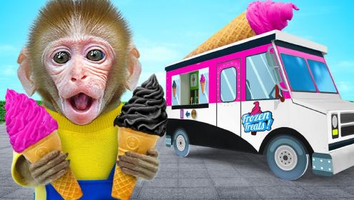 有趣的小猴子：冰激凌车故障连连，小猴子能否如愿吃到冰激凌？