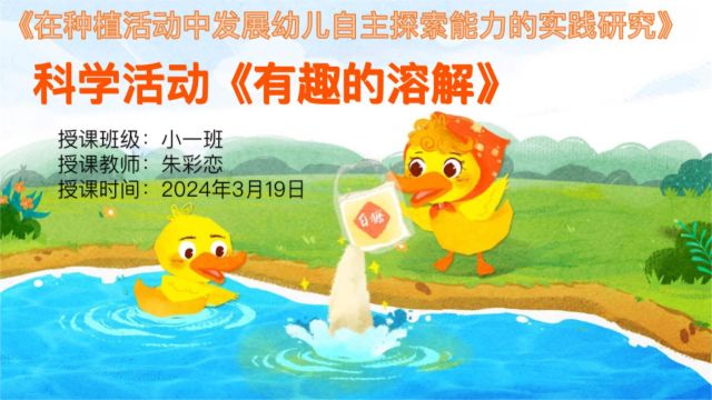 小课题研究成果公开课—科学活动《有趣的溶解》