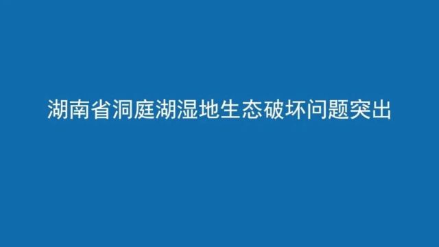 典型案例 | 湖南省洞庭湖湿地生态破坏问题突出