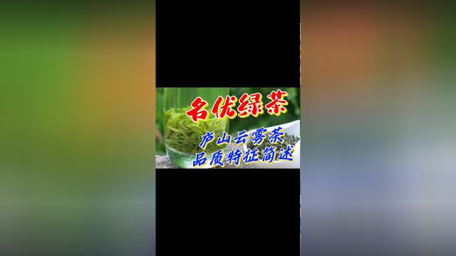 名优绿茶:庐山云雾茶品质特征简述 #茶