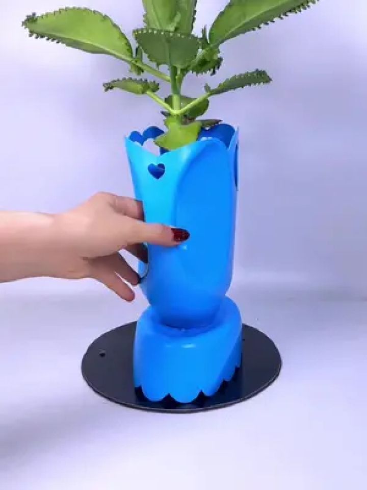 家里有洗衣液空瓶的朋友快来一起做花盆吧 #手工花盆#手工#自制花盆