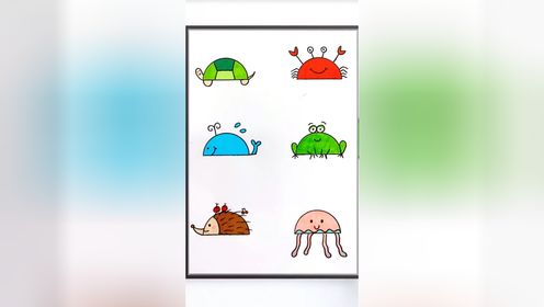 简笔画半圆画可爱的小动物