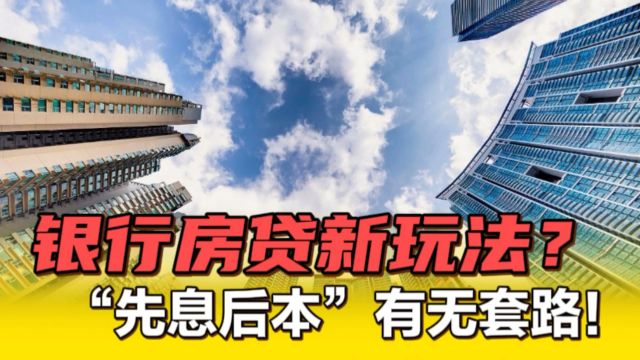 房贷“先息后本”火了!买房人划算?给银行打工30年你愿意吗?