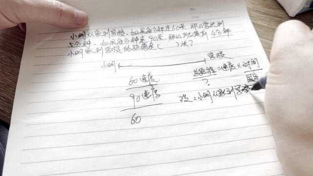 小学数学:小明家到学校的距离是多少米?