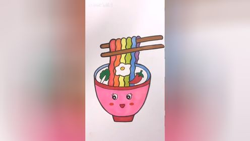 简笔画彩虹面#亲子互动