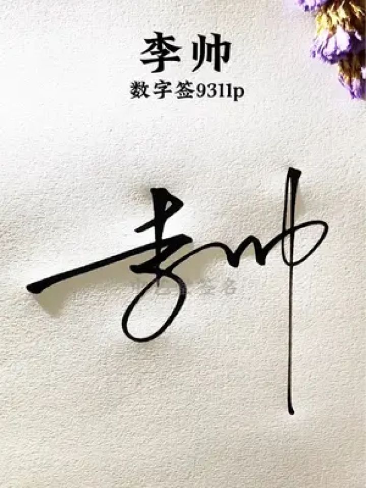 李帅,数字签9311p,跟着我,设计你的专属签名,简单大气又好看,还有需要