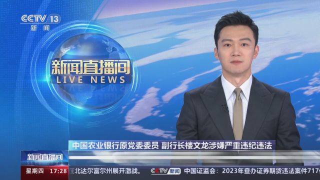 中国农业银行原党委委员 副行长楼文龙涉嫌严重违纪违法 楼文龙正接受纪律审查和监察调查