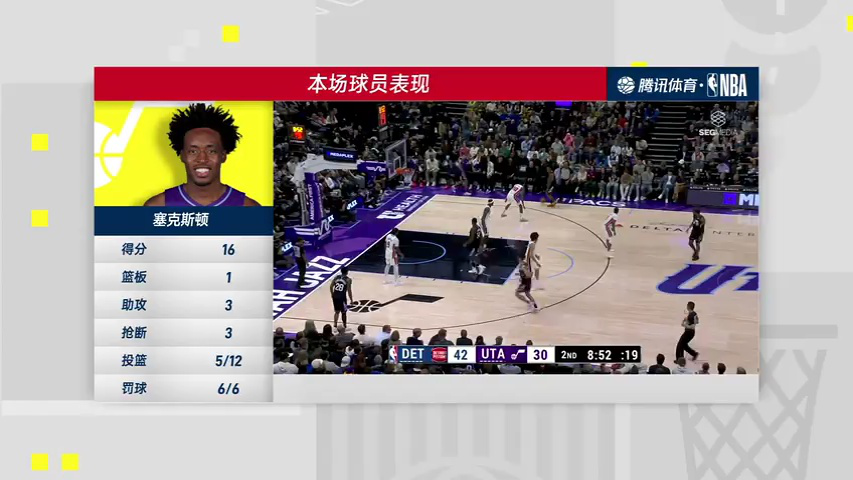 活塞vs爵士 NBA常规赛：活塞vs爵士第4节中文解说回放