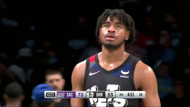 NBA常规赛：国王vs篮网第3节英文原声回放