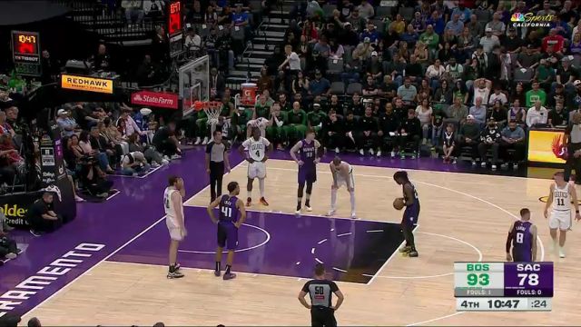 NBA常规赛：凯尔特人vs国王第4节英文原声回放