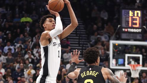 《NBA全场集锦》【原声】马刺128-115爵士 文班亚马34+7乔治空砍26分马刺力克爵士取4连胜