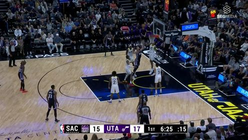 《NBA全场集锦》眼皮底下不容造次！萨博尼斯原地强起惨遭科林斯大帽招呼
