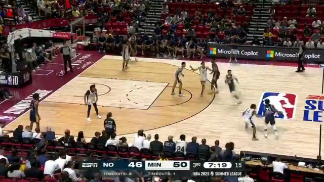 NBA夏季联赛：鹈鹕vs森林狼第3节英文原声回放