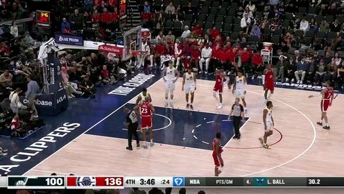 《洛杉矶快船》NBA常规赛：爵士vs快船第4节英文原声回放