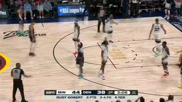 森林狼vs掘金第2节英文原声回放