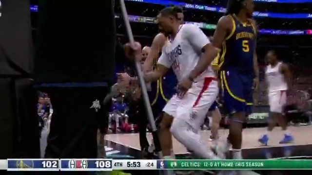 NBA常规赛：勇士vs快船第4节中文解说回放