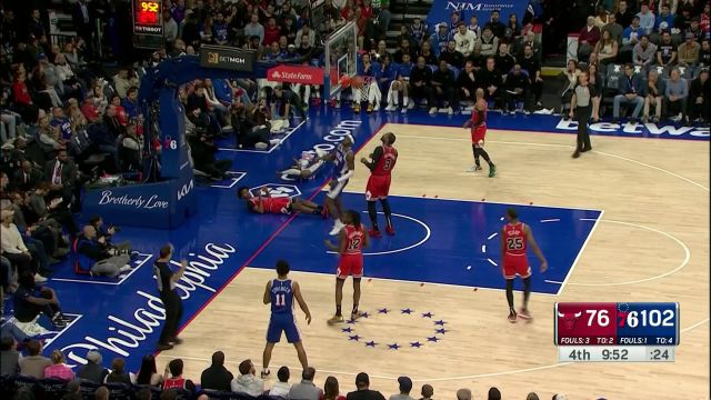 公牛vs76人五佳球 卡鲁索击地妙传穿裆恩比德