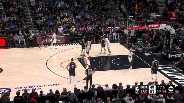 NBA常规赛：掘金vs快船第2节英文原声回放