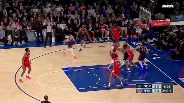 NBA常规赛：鹈鹕vs尼克斯第2节中文解说回放