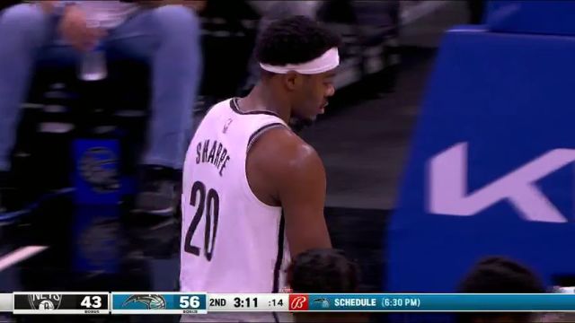 NBA常规赛：篮网vs魔术第2节中文解说回放